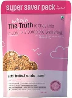 The Whole Truth - Super Saver Breakfast Muesli | Nuts, Dried Fruits and Seeds | 750 grams | Vegan | Dairy-free | No Artificial Sweeteners | No Added Flavours | Nutritious Snack and breakfast