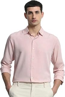 MUFTI Pink Solid Slim Fit Shirt