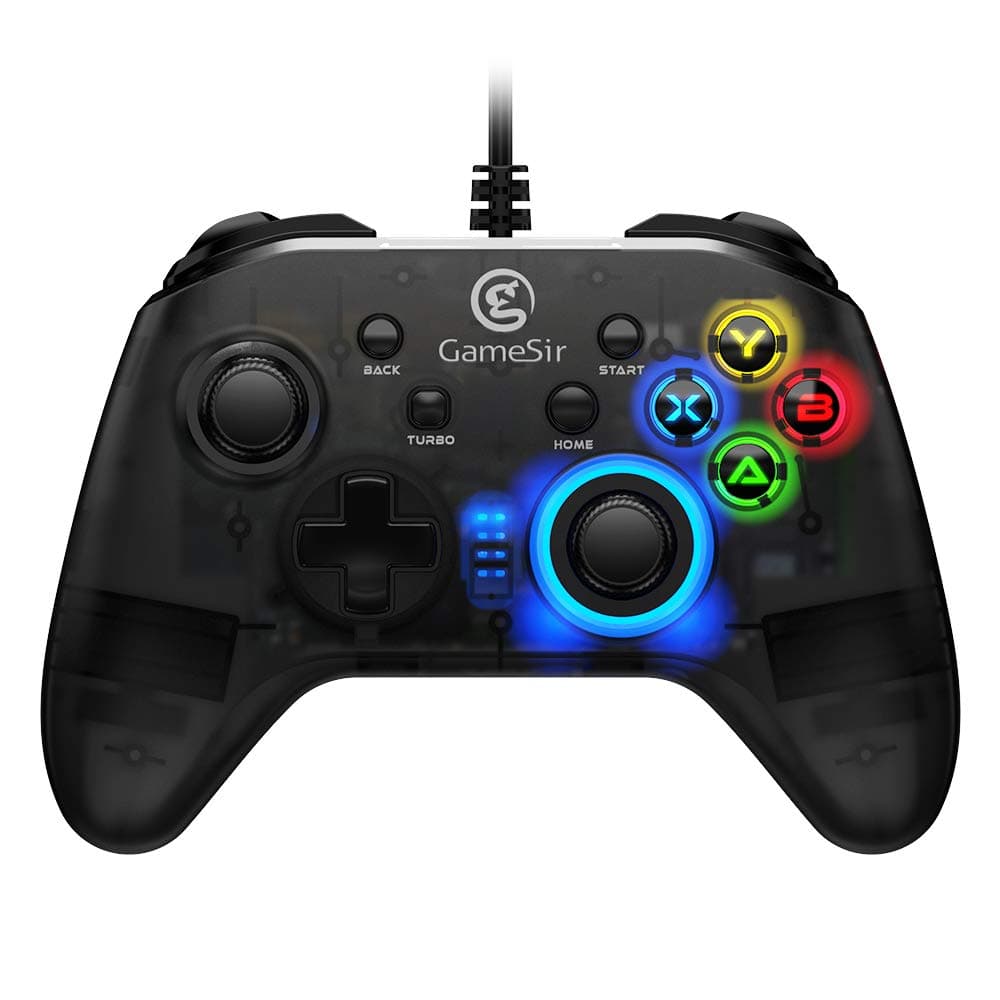 GameSir Wired PC Game Controller, T4w for Windows 7/8/8.1/10 with LED Backlight, Gamepad Game Controller Joystick with Dual-Vibration Turbo and Trigger Buttons