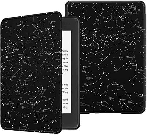 SwooK Classic Printed Magnetic Flip Cover Case for All New Kindle 10th Generation 2019 Release Model: J9G29R Flip Case Smart Folio Cover Case (Not for 10th Gen 2018 Kindle) (Constellation), Black