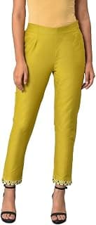 W for Woman Women High Rise Cotton Blend Strechable Parallel Pants | Cotton Blend Parallel Pants | Regular Fit Trousers
