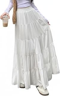 Generic Women Solid Gathered White Skirt