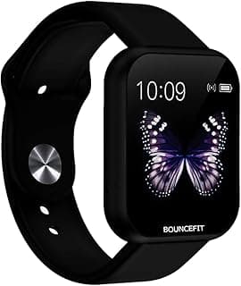 Bouncefit D20 Y68 Fitness Band Smart Watch for Men, Women, Boys, Girls, Kids – Single Touch Interface, Water Resistant, Workout Modes, Quick Charge Sports Smartwatch – Jet Black