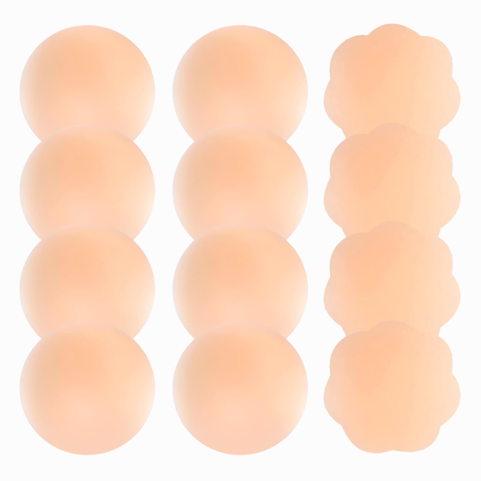 EASTHILL 6 Pairs Nipple Covers Silicone Pasties for Women, Reusable Nippleless Covers Invisible Adhesive Sticky Breast Petals Cream