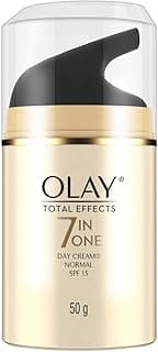 Olay Total Effects Anti Ageing Skin Cream (Moisturizer)| Fights 7 Signs of Ageing | With Niacinamide and Green Tea Extracts | Normal, Oily, Dry, Combination Skin | 50g (Normal SPF15)