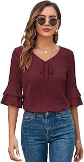 TOPLOT Women's Top | Stylish Shirt Design | Comfortable Western Top| Easy Movement Structure | Trendy Look Styling | Versatile Perfect for Casual & Everyday Fashion (5231)