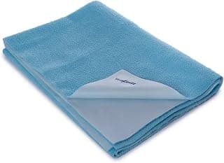 Wakefit Dry Sheet for New Born Baby | Waterproof Sheet for Toddler | Anti-Piling Fleece Extra Absorbent Quick Dry Sheet | Infant Bed Protector | Large (140x100 cms) | Aqua Blue - Set of 1