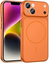 for iPhone 15 Plus |Convert to 17 pro /17 Pro Max Style Premium Back Glass Converter Cover Magnetic Case for iPhone 15 Plus |Convert to 17 pro /17 Pro Max (Orange)