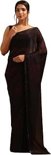 Soch Womens Organza Floral Saree With Stone Work
