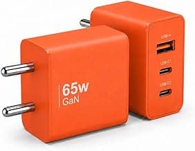 AILKIN 65W Gan Trio Charger Adapter,3 Port USB Type C to A Fast Wall Charging Compatible with Nothing CMF Phone 1/Nothing Phone 2/2a/2a Plus/3a/3a Plus/Tablet/Samsung Galaxy S24/S25 Series & More