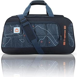 uppercase Topo 55Cm Duffle Bag, 44 Lts, Dust Resistant Travel Bag, Spacious Main Compartment, Adjustable Shoulder Strap, Sustainable Duffle Bag For Women & Men, 1500 Days Warranty (Blue, Polyester)