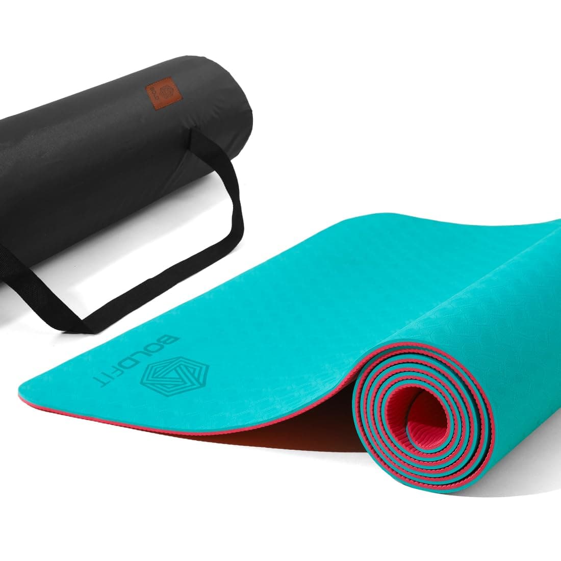 Boldfit Yoga mat for Women and Men with Cover Bag TPE Material 6mm Extra Thick Exercise mat for Workout Yoga Fitness Pilates and Meditation, Anti Tear Anti Slip, Blue & Pink