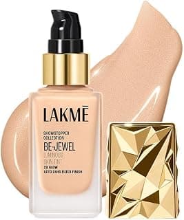 LAKMÉ Be-Jewel Luminous Skin Tint, 25ml, for Radiant, Smooth and Luminous Finish, with Light-Reflecting Polymers, 24HR Filter-Like Wear, Liquid Foundation for Women Dry Skin, for Women - Cool Ivory