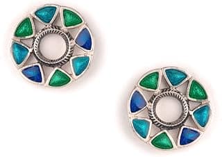 Shaya by CaratLane 925 Silver Oxidised Owning My Stubborn Pursuits Studs Gifts for Womens & Girls