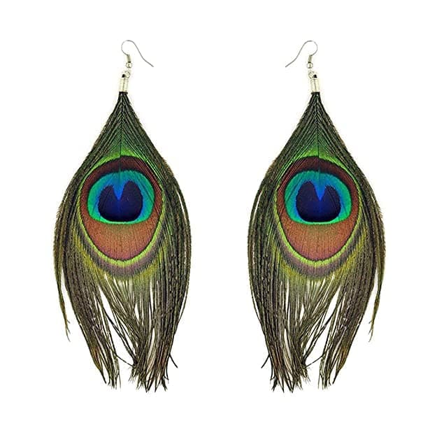 Kagu'S - Explore Your True Style Peacock Feather Alloy Earrings For Girls And Womens, Traditional, Fashionable, Ethnic, Trendy, Stylish, Lightweight