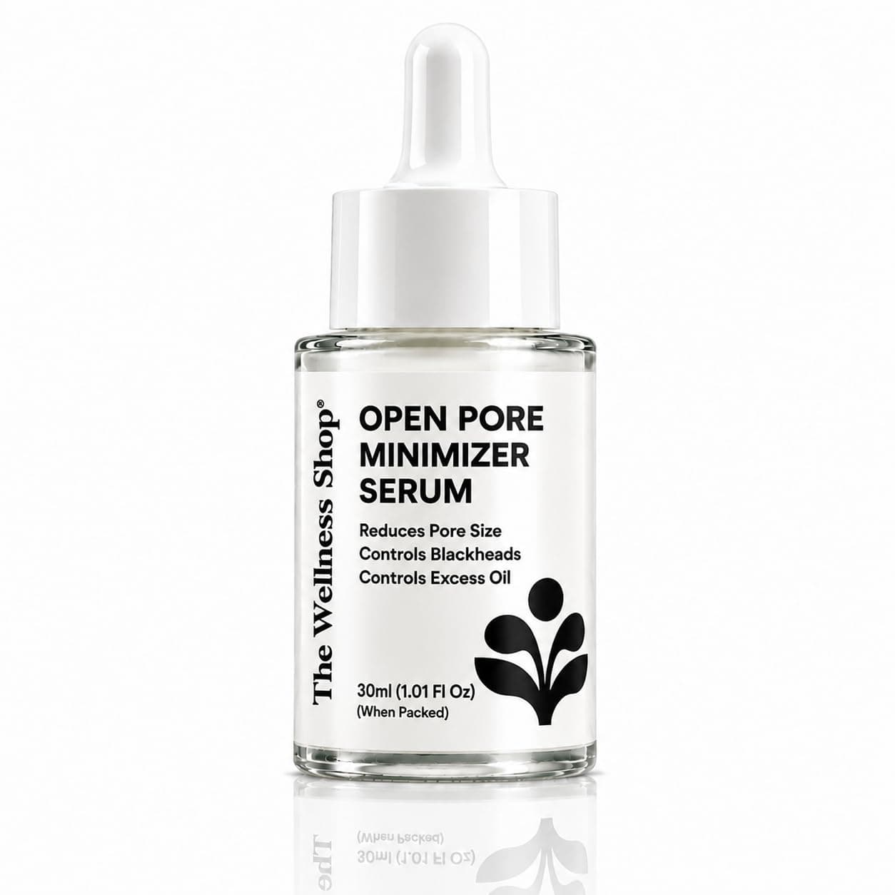 The Wellness Shop Open Pore Minimizer Face Serum 30ml | Enriched with Niacinamide | Reduces Enlarged Pores, Oil Control & Acne Care | Blackhead Reduction & Improves Skin Texture