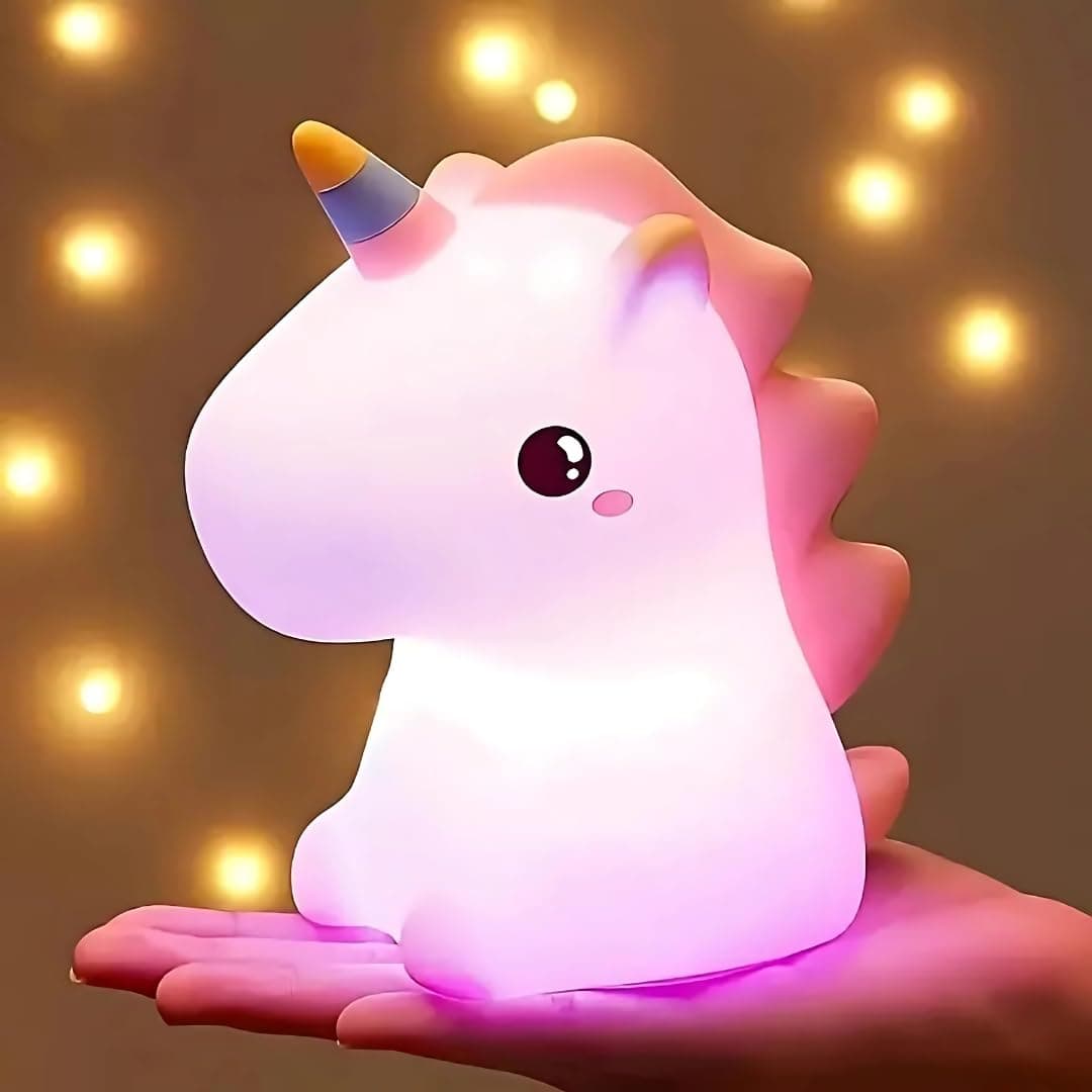 MiniWonders Acrylonitrile Butadiene Styrene Mini Wonders Unicorn Night Lamp for Girls | LED Bedside Lamp for Baby Room | Cute Nursery Light for Kids Bedroom | Decorative Unicorn Lamp for Babies, White