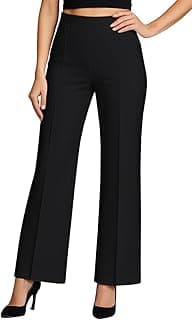SWADESI STUFF Women’s High Waisted Bell Bottom Pants | Retro Wide Leg Trousers | Stretchy Flared Palazzo Pants for Office, Casual Wear & Party