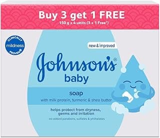 Johnson's Baby Soap For Bath Combo Offer Pack, 150g (Buy 3 Get 1 Free)