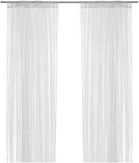 2 Panels Sheer Lace Curtains 110x98 Each Great Indoor Outdoor Porch Wedding White