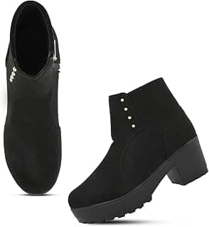 XE Looks Black Comfortable & Stylish Black Casual High For Women & Girls footwear UK-4