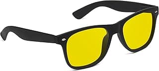 HAZON Effective Night Driving Anti Glare Square UV Protected Sunglasses | Clear Vision, Reduce Glare From Opposite Vehicles | Car, Bike Riding Goggles | Black, Medium (WAY_NGT)