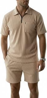 SMOWKLY Men’s Cotton Blend Pyjama Set |Summer Polo T Shirt & Shorts for Men