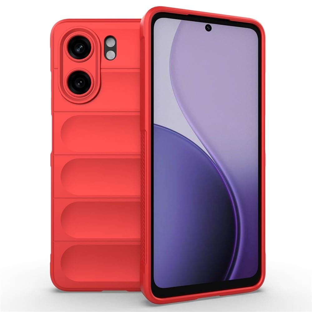 amazon basics Mobile Cover for Oppo A5x 4G / A5x 5G | Full Camera Protection | Liquid Silicon Case | Flexible Bumper Case for Oppo A5x 4G / A5x 5G (Red)