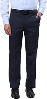 Park Avenue Men Regular Fit Stripe Pattern Poly Viscose Blend Flat Front Formal Trouser
