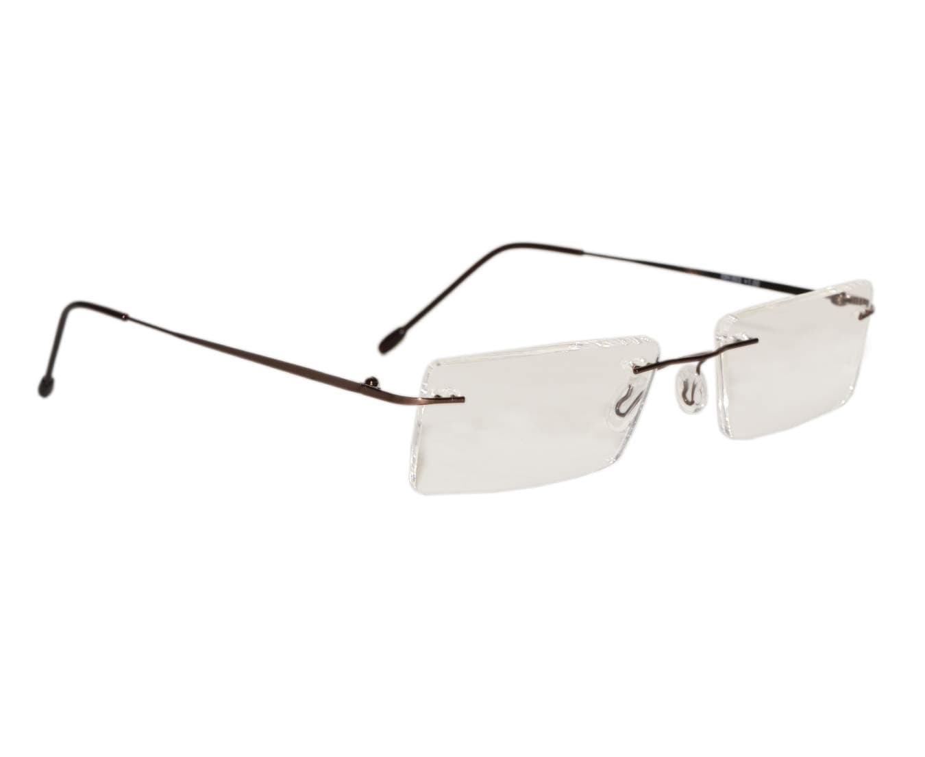 Peter Jones Brown Rimless Unisex Reading Glasses (Eye Power 1.25)