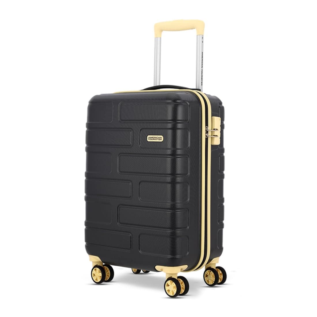 American Tourister Bricklane+ | Small Size Cabin Trolley Bag (55cm) | 360° 8 Wheel Travel Luggage | Hard Case Polycarbonate (PC) Suitcase | Mounted Combination Lock | Charcoal Grey