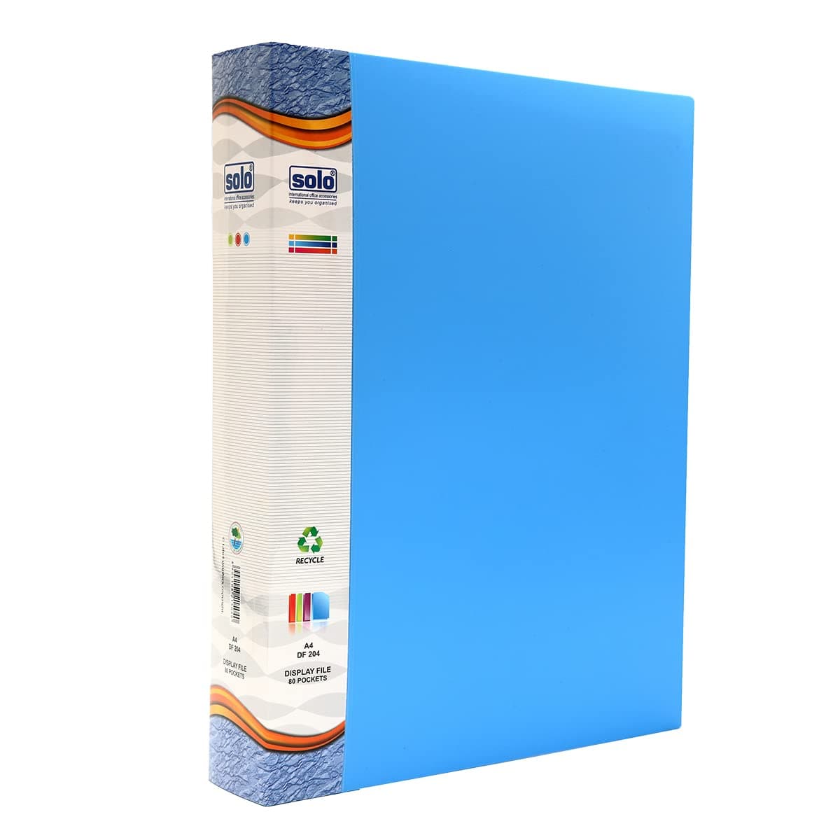 Solo Display File, Presentation Folder with Clear Document Sleeve, Professional Display Portfolio (Display File (Blue), A4 Size-80 Pocket)