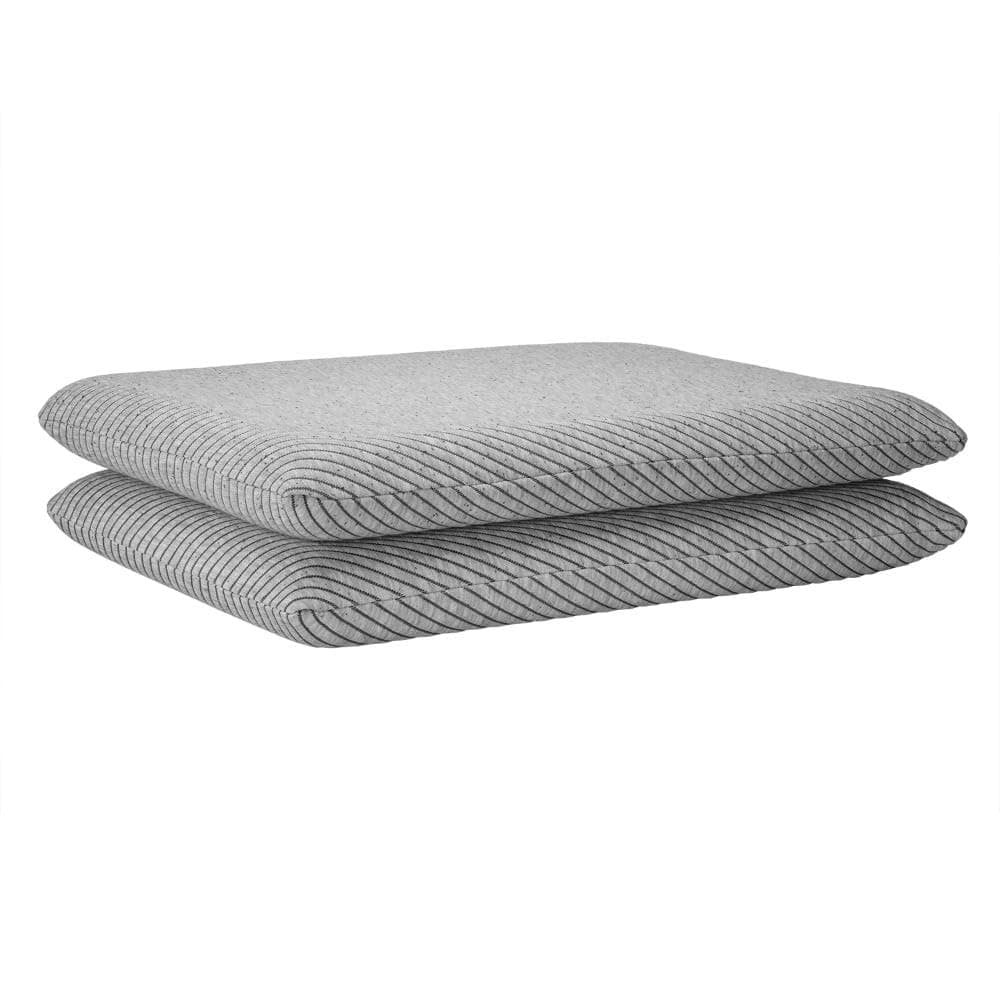 Wakefit Memory Foam Pillow Set of 2 | Small | 21x15x4 Inch Orthopedic Pillows for Neck Pain | Machine Washable Jacquard Cover with Zipper | 2 Year Manufacturer Warranty - Light Grey