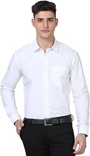 Scott International Men's Formal Shirt | Full Sleeve Wrinkle Resistant Cotton Blend | Spread Collar Regular Fit | Office, Business & Casual Wear | Solid Plain