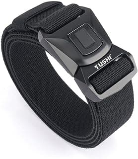 TUSHI Quick Release Tactical Belt, Military Style Nylon Web Hiking Belt With Heavy Duty Seatbelt Buckle