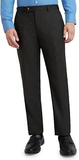 Park Avenue Men's Regular Fit Formal Trousers, Poly Viscose Blend, Stripe Pattern, Mid Rise | Dark Brown