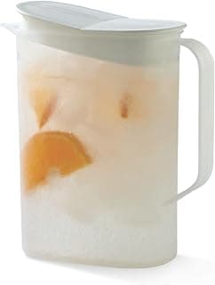 SignoraWare Ocean BPA free plastic Water Storage Jug | freezer safe | Convienient handle | Storage for Homemade Smoothies | Indoor and Outdoor Use | Serving for Gatherings (1.65 ltr | White)
