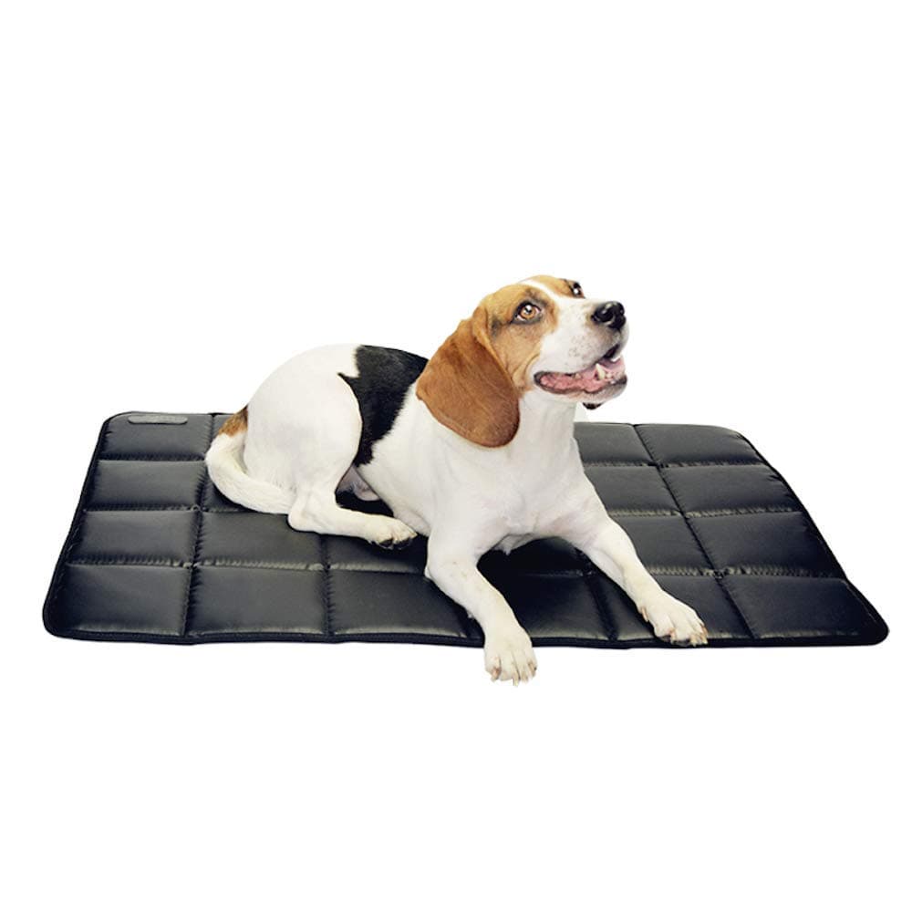 Fluffy's Luxurious Durable Waterproof High-Density PVC Material Cotton Inside Indoor/Outdoor Travel Pet Crate Dog Bed for Puppy/Cats/Dog (Black Medium)