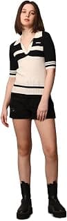 ONLY Women's Cotton Soft-Knitted Slim Fit Polo T-Shirt