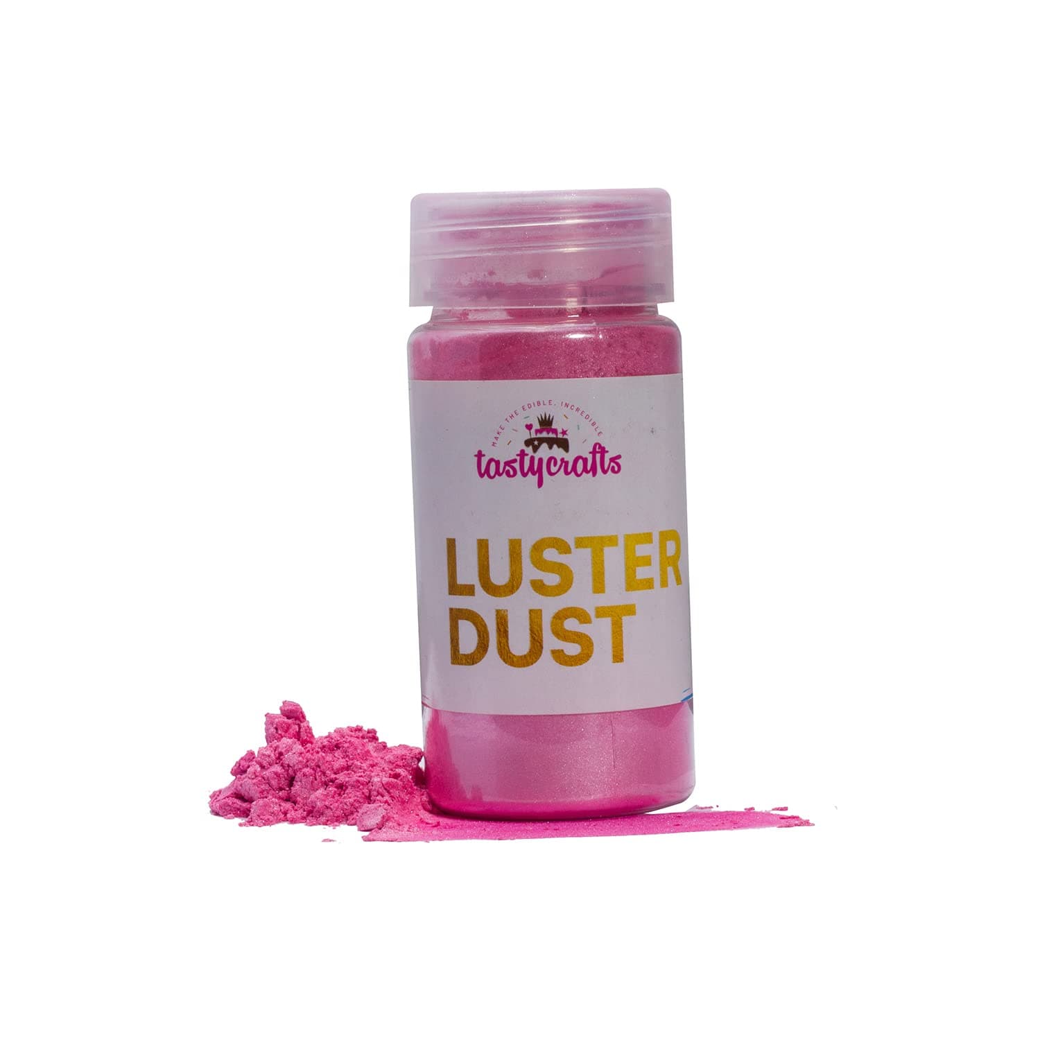 Tastycrafts Luster Dust | Pearl Dust | Edible Decoration for Cake | Sparkle Dust | Shimmer Dust | Glittering Shiner Dust | Cake Décor Items | for Painting on Cakes and Pastry - 25 GM (Pink)