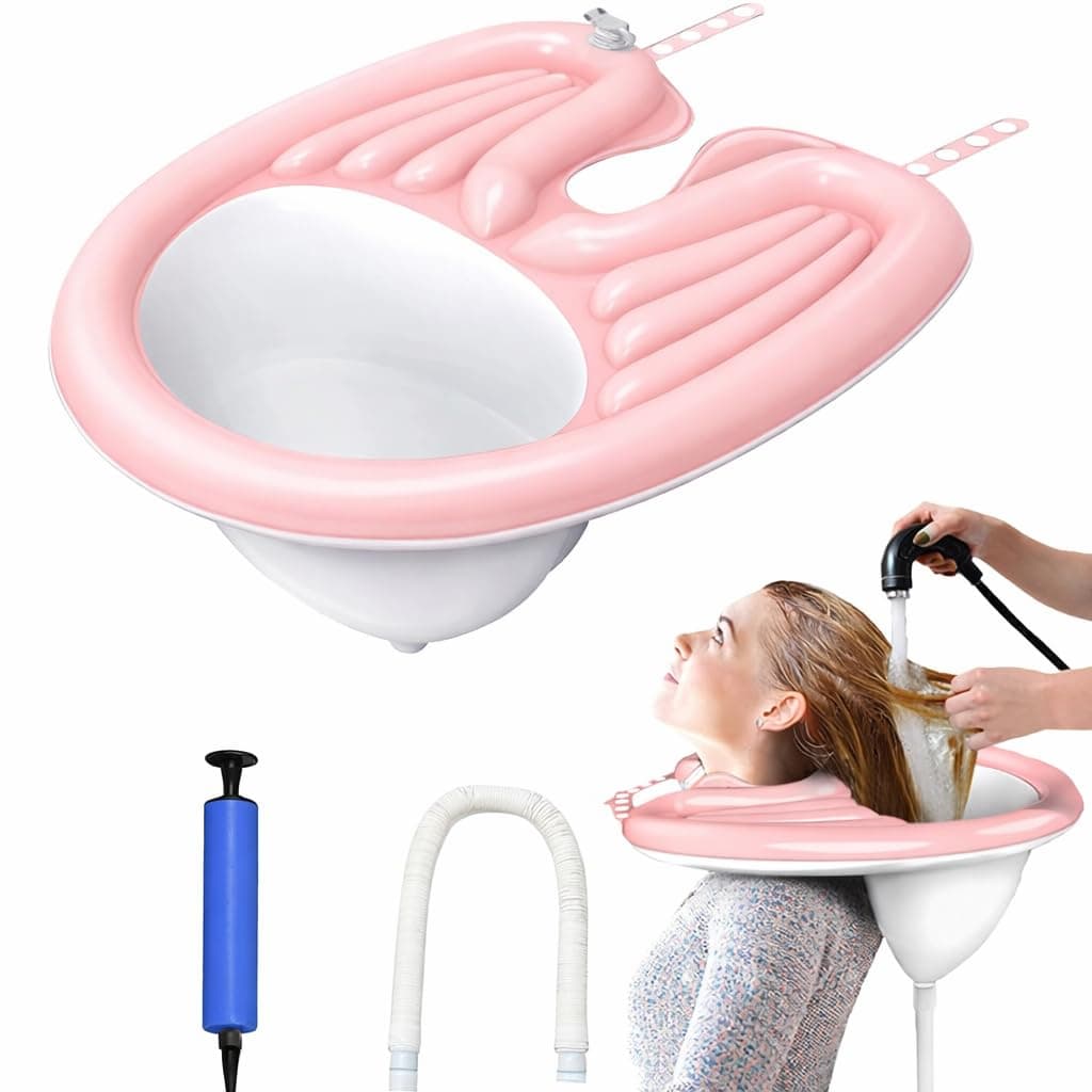 DIALDRCARE Inflatable Washing Hair Basin ShampooTray-Medical for The Disabled,Pregnant Women,Bedridden and Handicapped,Elderly&Child-Wash While in Wheelchair or Chair at Home