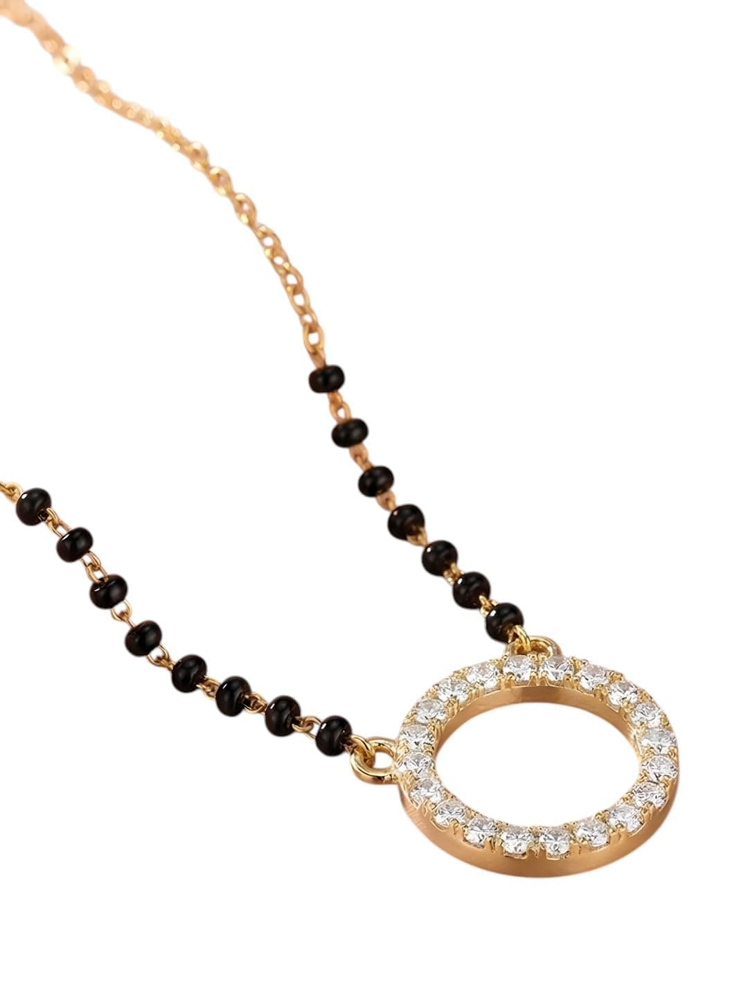 Adiva Mangalsutra For Women Stylish | Long Mangalsutra For Women | Black Beads Chain | Attractive | Perfect For Parties Family Functions & Other Occasions