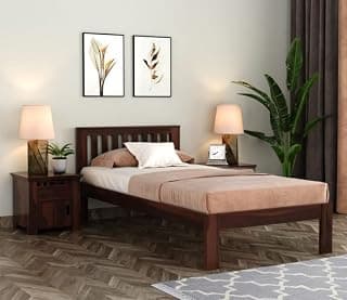 Orus Dark Double Size Sheesham Wood Bed for Bedroom (48x78) with 2 Years Warranty | Office Furniture | Living Room Cot | Wooden Bed | Daybed |Traditional Beds | Bedroom Furniture |
