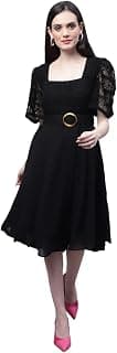 MARC LOUIS 2773Cassidy Lacy Middi Dress Black XXL