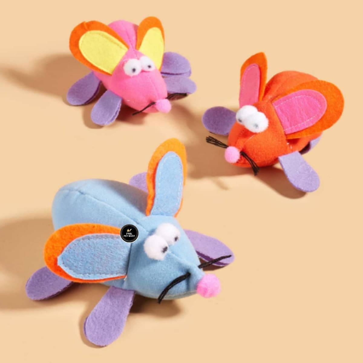 PSK PET MART Interactive Cat Mouse Toys with Feathers | Furry Mini Mice in Perfect for Kittens and Adult Cats to Chase, Bat & Pounce Indoors