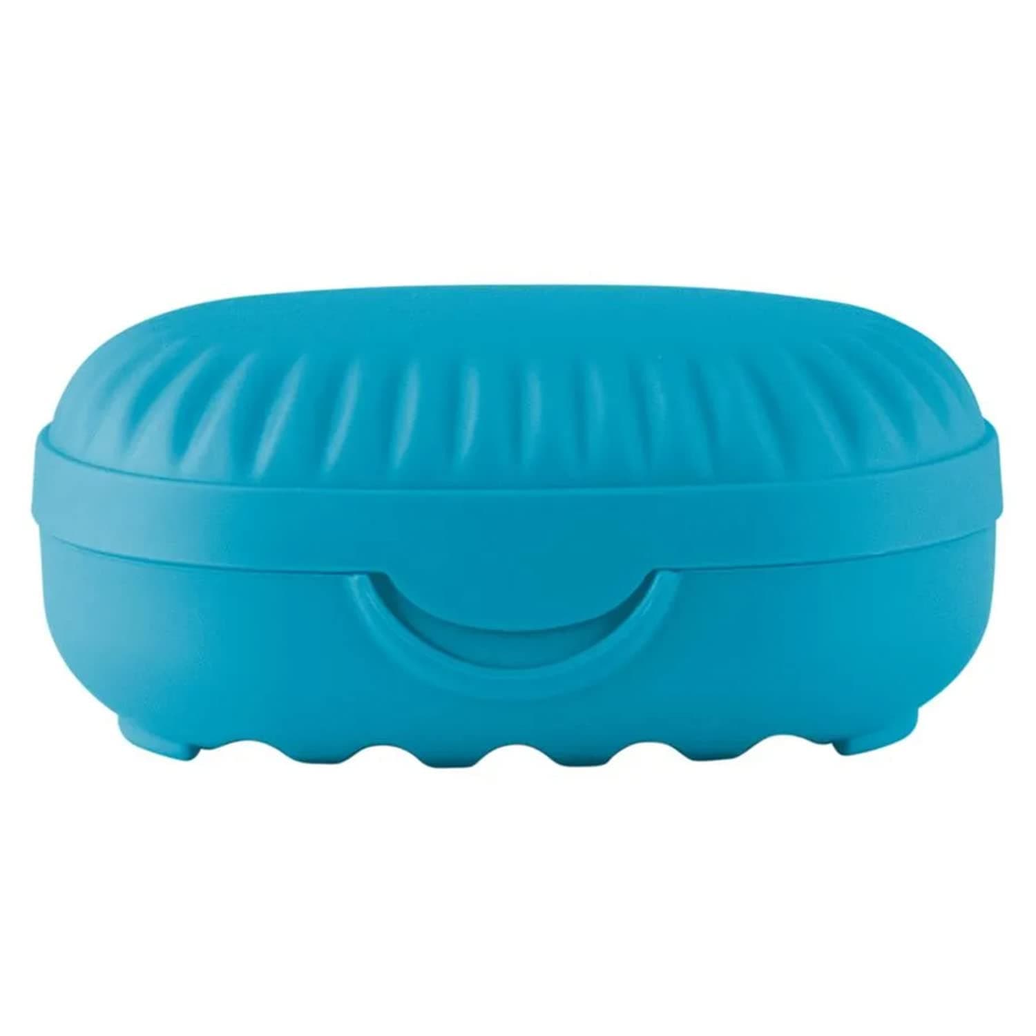 Kuber Industries Saop Holder for Bathroom|Portable Plastic Self Draining Soap Holder|Leakproof Soap Box for Bathroom,Outdoor Camping,Traveling (Sky Blue)
