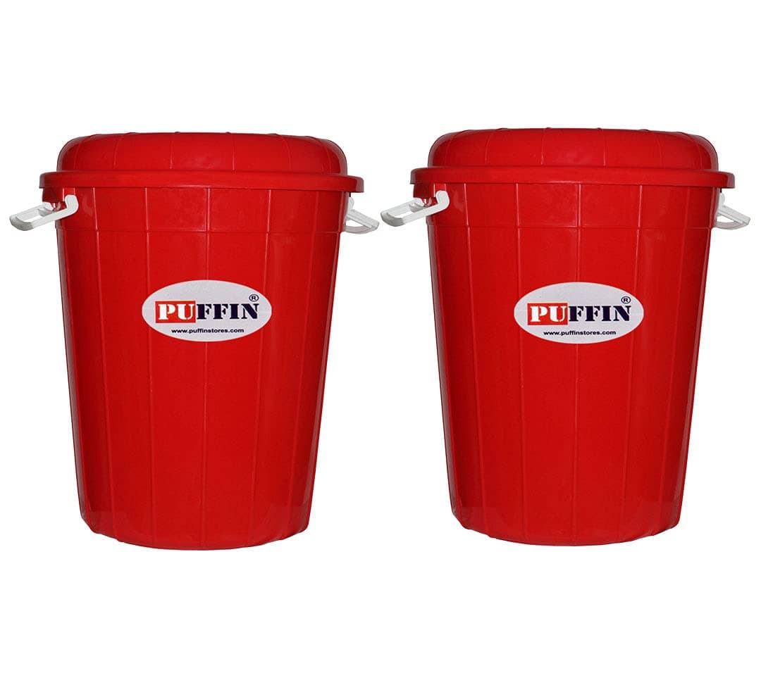 PUFFIN Multipurpose Plastic Storage-Bucket Drum (2, 100 Litre)