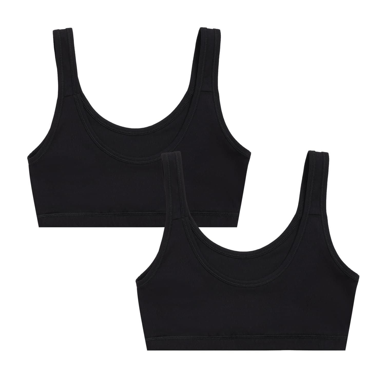 Sillysally Sports Bra Non Padded Non Wired Girls Bra/Beginners Bra | Double Layered Bra Pack of 2