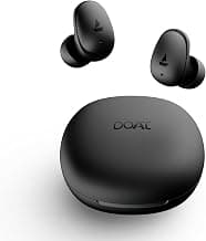 boAt Airdopes Plus 214, Up to 55 Hrs Playtime, Dual Mics with ENx™ Tech, Sleek Bean Design, 10mm Drivers, Voice Assistant, BEAST™ Mode, ASAP™ Charge, IWP™ Technology TWS Earbuds with mic(Cosmic Black)