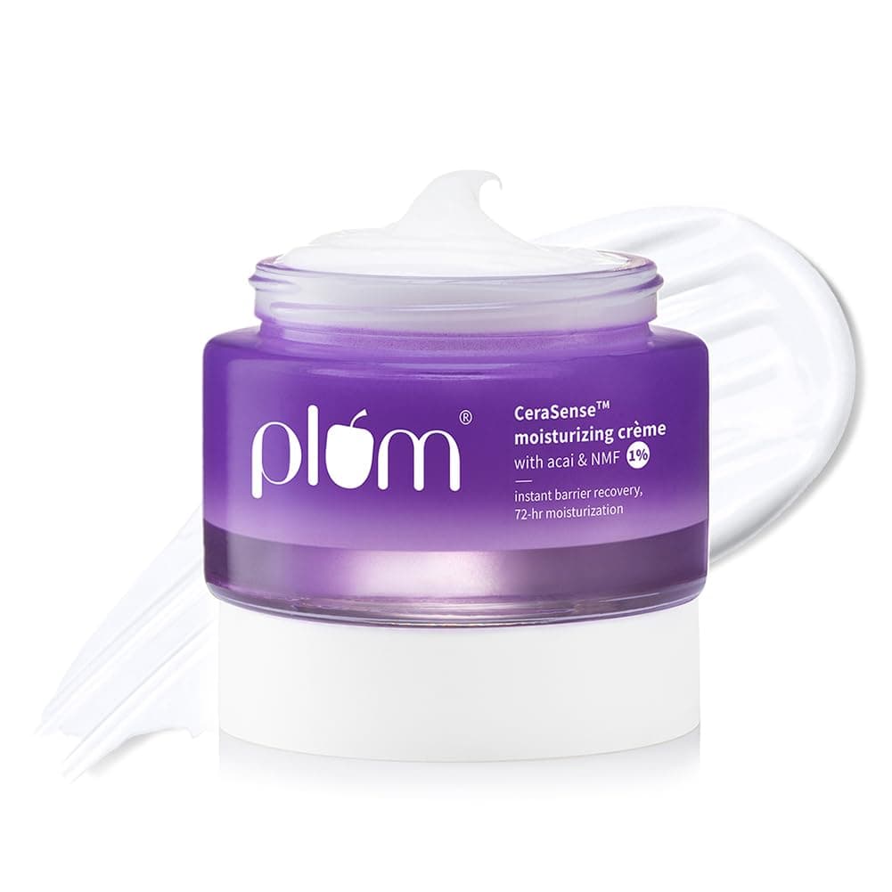 Plum CeraSense barrier repair face moisturizer with ceramides & peptides | moisturizer for dry skin | 72-hr moisturization | non-comedogenic & fragrance-free | 50g